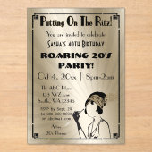 Roaring 20er Kunst Deko Flapper Girl Acryleinladungen (Vorderseite)