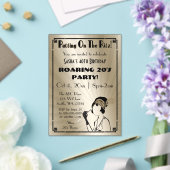 Roaring 20er Kunst Deko Flapper Girl Acryleinladungen (In Situ (Hochzeit))