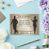 Roaring 20er Kunst Deko Flapper Girl and Gangster Acryleinladungen (In Situ (Hochzeit))