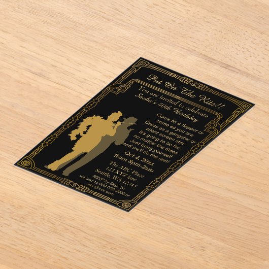 Roaring 20er Kunst Deko Flapper Girl and Gangster Acryleinladungen (Ablage )