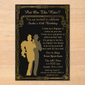 Roaring 20er Kunst Deko Flapper Girl and Gangster Acryleinladungen (Vorderseite)