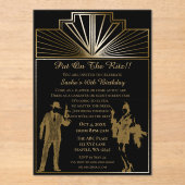 Roaring 20er Kunst Deko Flapper Girl and Gangster Acryleinladungen (Vorderseite)