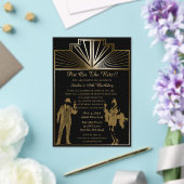 Roaring 20er Kunst Deko Flapper Girl and Gangster Acryleinladungen (In Situ (Hochzeit))