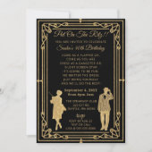 Roaring 20er Kunst Deko Flapper Girl and Gangster  Einladung (Vorderseite)