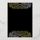 Roaring 20er Kunst große Gatsby Art Deco Geburtsta Folieneinladung (Rückseite)