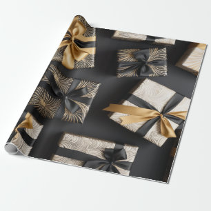 Roaring '20er, mit Kunst Deko Muster Gold Geschenkpapier