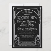 Roaring 20er Murder Mystery Einladung (Vorderseite)
