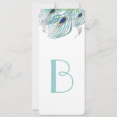 Roaring 20er Peacock Feathers Wedding Einladungen (Rückseite)