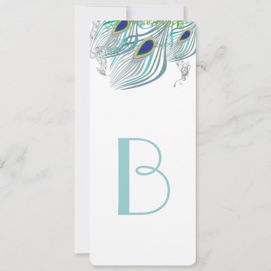 Roaring 20er Peacock Feathers Wedding Einladungen (Rückseite)