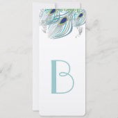 Roaring 20er Peacock Feathers Wedding Einladungen (Rückseite)