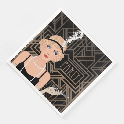 Roaring 20iger Party Serviette (Ecke)