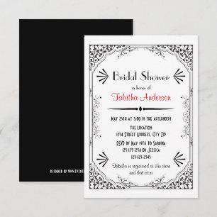 Roaring 20s - 3x5 Bridal Dusche Einladung