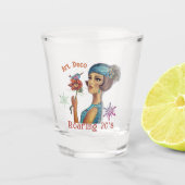 Roaring 20's Art Déco Blue Dress Schnapsglas (Vorderseite)
