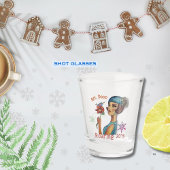 Roaring 20's Art Déco Blue Dress Schnapsglas