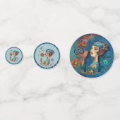 Roaring 20's Art Deco Blue Konfetti (Rückseiten)