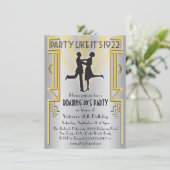 Roaring 20's Art Deco Charleston Party Einladung (Stehend Vorderseite)