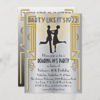 Roaring 20's Art Deco Charleston Party Einladung