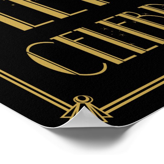 Roaring 20's Art Deco Feiern wir das Party Poster (Ecke)