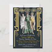Roaring 20's Art Deco Flapper Party Einladung (Vorderseite)