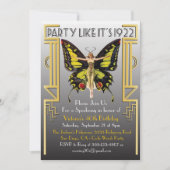 Roaring 20's Art Deco Flapper Party Einladung (Vorderseite)