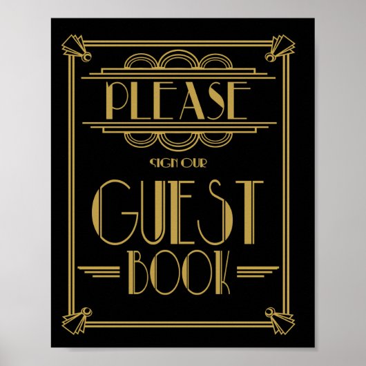 Roaring 20's Art Deco Gatsby Gästebuch Print (Vorne)