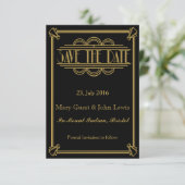 Roaring 20's Art Deco Gatsby Save the Date (Stehend Vorderseite)