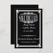 Roaring 20's Art Deco Gatsby Save the Date (Vorne/Hinten)