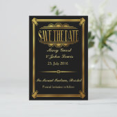 Roaring 20's Art Deco Gatsby Save the Date (Stehend Vorderseite)
