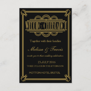 Roaring 20's Art Deco Hochzeit Einladung