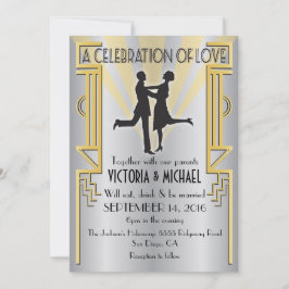 Roaring 20's Art Deco Hochzeitseinladung Einladung
