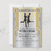 Roaring 20's Art Deco Hochzeitseinladung Einladung (Vorderseite)
