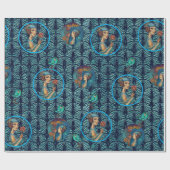 Roaring 20's Art Déco Lady in Blue Geschenkpapier (Flach)