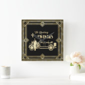 Roaring 20's art Deko 1920 Quadratische Wanduhr (Zuhause)