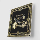 Roaring 20's art Deko 1920 Quadratische Wanduhr (Winkel)