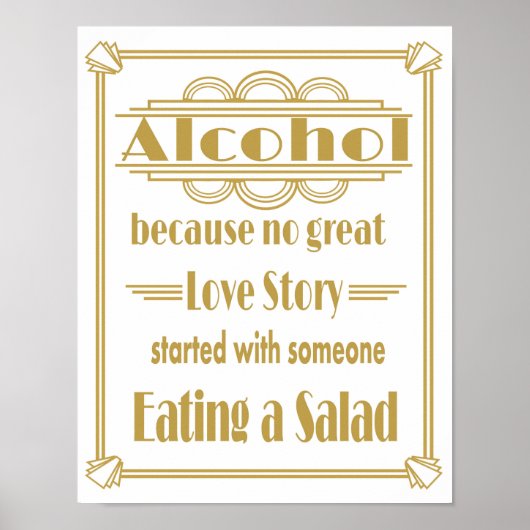 Roaring 20's Art Deko Wedding Alcohol Bar print (Vorne)
