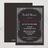 Roaring 20s Black - Bridal Dusche Einladung (Vorne/Hinten)