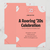 Roaring ’20s Celebration Einladung (Vorne/Hinten)