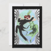 Roaring 20's Dancing Couple Cocktail Party Blau Einladung (Rückseite)