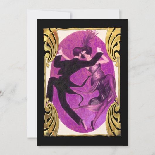 Roaring 20's Dancing Couple Cocktail Party Einladung (Rückseite)