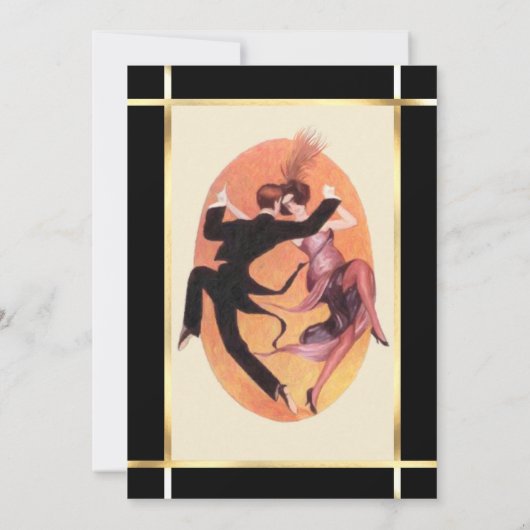 Roaring 20's Dancing Couple Cocktail Party Einladung (Rückseite)