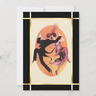 Roaring 20's Dancing Couple Cocktail Party Einladung