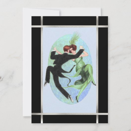 Roaring 20's Dancing Couple Cocktail Party Einladung (Rückseite)