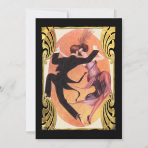 Roaring 20's Dancing Couple Cocktail Party Einladung