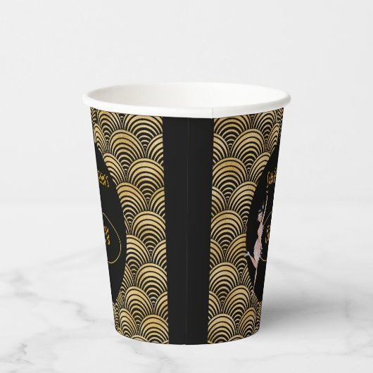 Roaring 20's Flapper 20 Great Gatsby 1920 Pappbecher (Rechts)