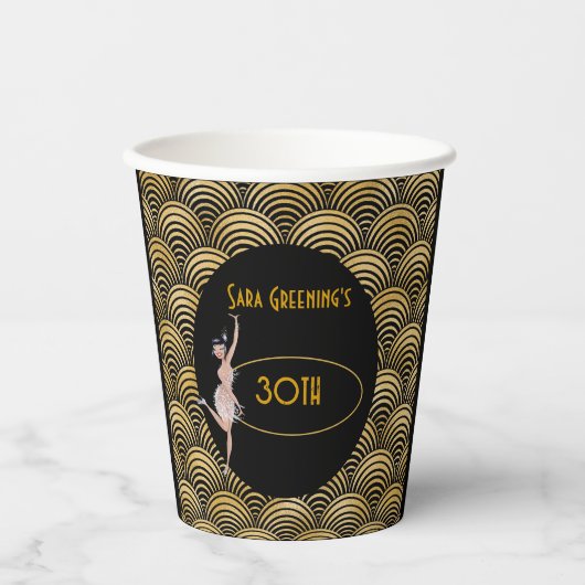 Roaring 20's Flapper 20 Great Gatsby 1920 Pappbecher (Vorderseite)