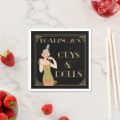 Roaring 20's Flapper Black & Gold Serviette (Beispiel)