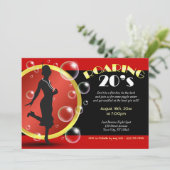 Roaring 20's Flapper Girl Giggle Wasser Einladunge Einladung (Stehend Vorderseite)