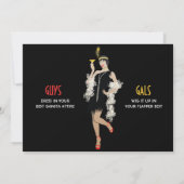 Roaring 20's Flapper Girl Retro Einladungen (Rückseite)