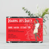 Roaring 20's Flapper Girl Retro Einladungen (Stehend Vorderseite)