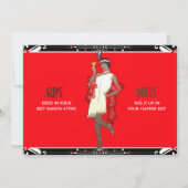 Roaring 20's Flapper Girl Retro Einladungen (Rückseite)